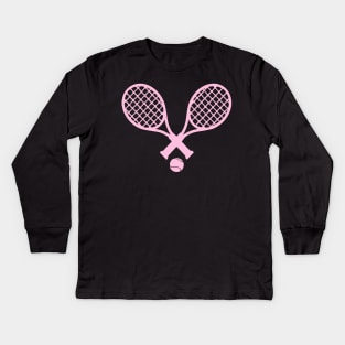 Tennis Rackets Pink Kids Long Sleeve T-Shirt